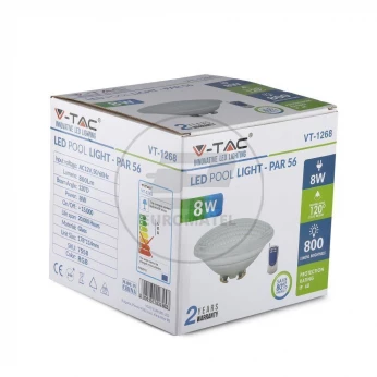 Żarówka LED V-TAC Basenowa 8W PAR56 Remote Control VT-1268 RGB 800lm