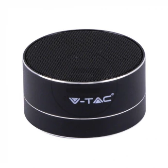 Przenośny Metalowy Głośnik Bluetooth Micro SD Mikrofon 400mah Czarny V-TAC VT-6133