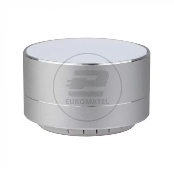 Przenośny Metalowy Głośnik Bluetooth Micro SD Mikrofon 400mah Srebrny V-TAC VT-6133