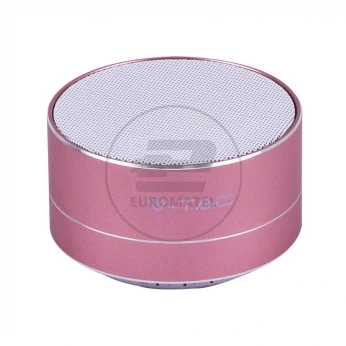 Przenośny Metalowy Głośnik Bluetooth Micro SD Mikrofon 400mah Różowy V-TAC VT-6133