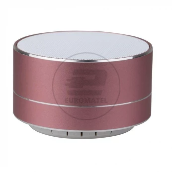 Przenośny Metalowy Głośnik Bluetooth Micro SD Mikrofon 400mah Różowy V-TAC VT-6133