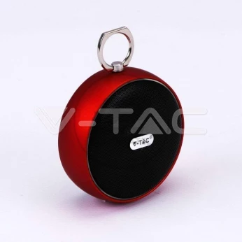 Przenośny Głośnik Bluetooth Micro USB Wysokiej jakości przewód 800mah Czerwony V-TAC VT-6211