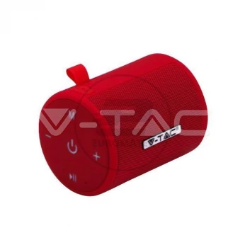 Przenośny Głośnik Bluetooth Micro USB Wysokiej jakości przewód 1500mah Czerwony V-TAC VT-6244