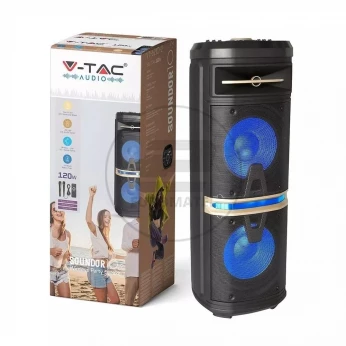 Głośnik Bezprzewodowy na kółkach 120W VT-6210 1x Mikrofon przewodowy 1x Mikrofon bezprzewodowy 7734