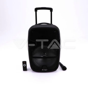 Głośnik Przenośny V-TAC 35W Mikrofon, RGB, PILOT, USB, Micro SD & FM Radio, na kółkach 510x320x270 VT-6212