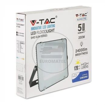 Projektor LED 200W 24000lm 6400K 120lm/W Dioda SAMSUNG Czarny IP65 779
