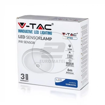 Plafon LED Sufitowy z Czujką Ruchu VT-13 SAMSUNG CHIP 12W 6400K 800lm 809