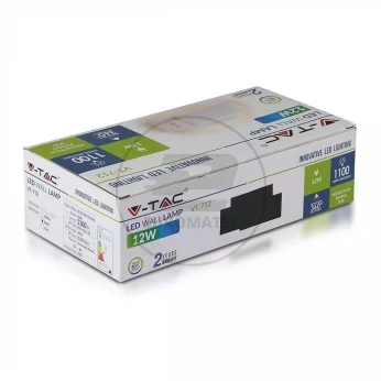 Kinkiet LED VT-712 12W 3000K 1100lm IP20 Czarny 8204