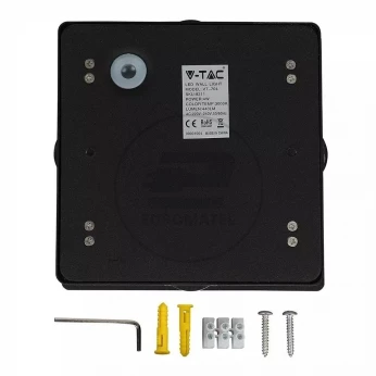 Kinkiet LED VT-704 4W 3000K 440lm IP65 Kwadrat Czarny 8211