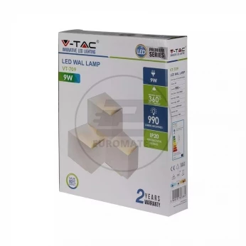 Kinkiet LED VT-709 9W 3000K 990lm IP20 Biały 8221