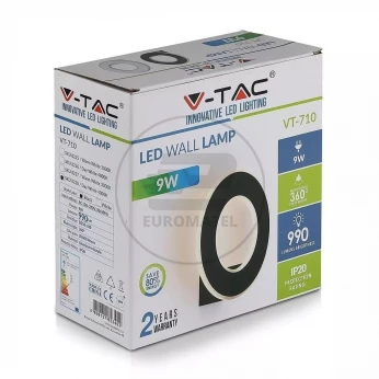 Kinkiet LED VT-710 9W 4000K 990lm IP20 Czarny 8228