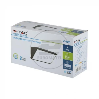 Oprawa Ścienna V-TAC 20W LED Ukośna Szara IP65 VT-8055 6400K 1000lm