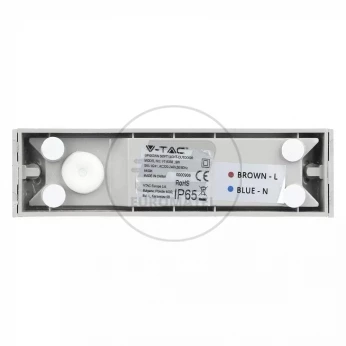 Oprawa Ścienna V-TAC 9W LED Góra Dół Szary IP66 VT-8056 6400K 400lm