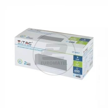 Oprawa ewelacyjna VT-8057 12W LED UP/DOWN OUTDOOR SOFT LIGHT-LARGE COLORCODE:3000K GREY BODY 8242