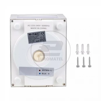 Oprawa Ścienna V-TAC 12W LED IP65 Biała VT-822 4000K 750lm