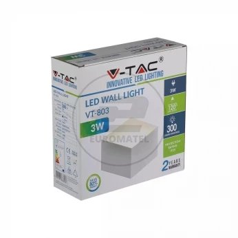 Kinkiet Ścienny V-TAC 3W Bridgelux Chip Biały VT-803 4000K 300lm