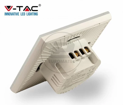 Włącznik Dotykowy Szklany Pojedynczy Biały V-TAC VT-5111