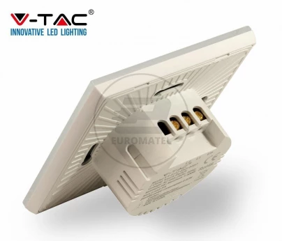 Włącznik Dotykowy Szklany Podwójny Biały V-TAC VT-5112