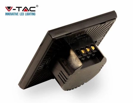 Włącznik Dotykowy Szklany Podwójny Czarny V-TAC VT-5112