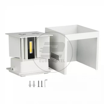 Kinkiet Ścienny V-TAC 12W LED Góra/Dół Regulowany Chip BRIDGELUX Biały Kwadrat IP65 VT-759-12 4000K 1100lm