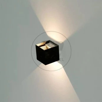 Oprawa elewacyjnaVT-759-12 12W-WALL LAMP WITH BRIDGELUX CHIP COLORCODE:3000k BLACK SQUARE 8529