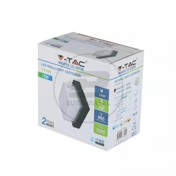 Oprawa ewelacyjna VT-828 12W LED WALL LIGHT COLORCODE:3000K,BLACK -SQUARE 8543