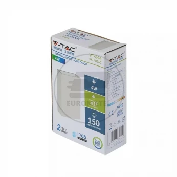 Oprawa Kinkiet Ścienny Góra/Dół V-TAC 4W LED Biała IP65 VT-844 3000K 150lm