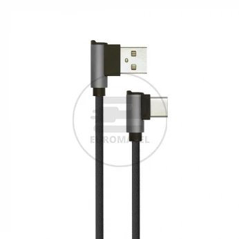 Przewód Micro USB V-TAC Typ C 1M Wtyk Kątowy Czarny Seria Diamond VT-5362