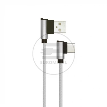 Przewód Micro USB V-TAC Typ C 1M Wtyk Kątowy Szary Seria Diamond VT-5362
