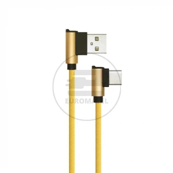 Przewód Micro USB V-TAC Typ C 1M Wtyk Kątowy Złoty Seria Diamond VT-5362