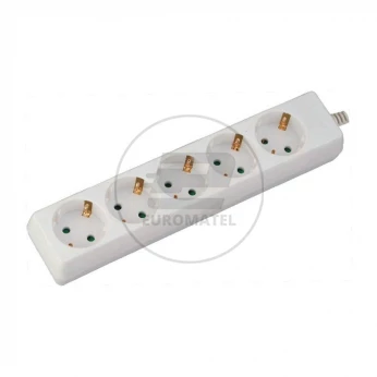 Przedłużacz 5 gniazd V-TAC (3G 1.5MM2 X 1.5M) Biały VT-1105