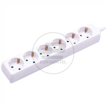 Przedłużacz 6 gniazd V-TAC (3G 1.5MM2 X 1.5M) Biały VT-1106