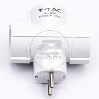 Rozgałęźnik 3x 3-stronny 10/16A 250V V-TAC Biały VT-1008