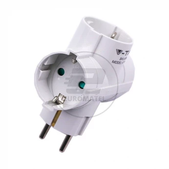 Rozgałęźnik 3x 3-stronny 10/16A 250V V-TAC Biały VT-1008