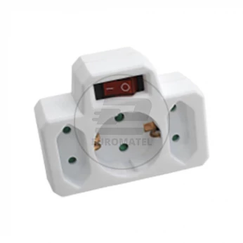 Rozgałęźnik 3x (2+1) z włącznikiem 16A 250V V-TAC VT-1010