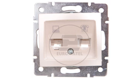 DOMO Gniazdo teleinformatyczne RJ45 Cat 5e+RJ11 perłowe białe 011430030 24993