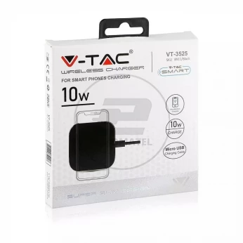 Ładowarka Indukcyjna V-TAC 5W / 7,5W / 10W 2A Czarna VT-3525