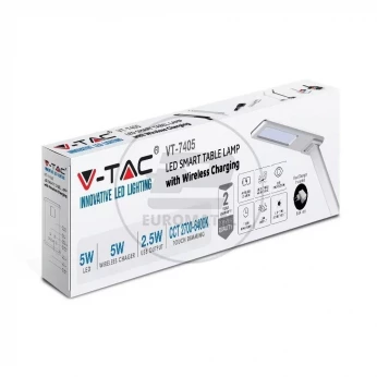 Lampa Biurkowa VT-7405 5W 2700K-6500K Bezprzewodowa ładowarka Biała 8601