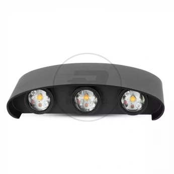 Oprawa Ścienna Góra/Dół V-TAC 6W LED Czarna IP54 VT-846 3000K 540lm
