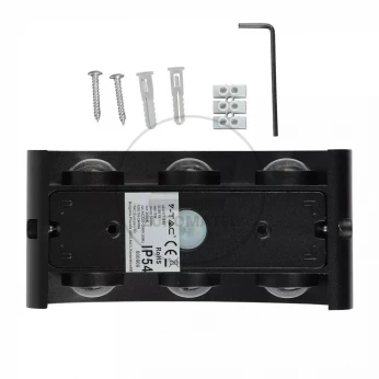Oprawa Ścienna Góra/Dół V-TAC 6W LED Czarna IP54 VT-846 4000K 540lm