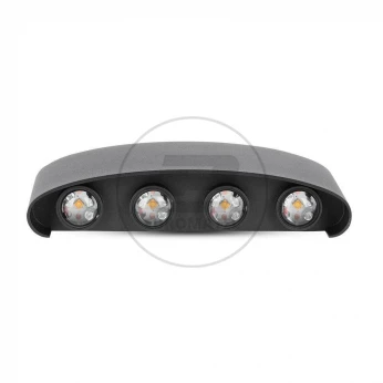 Oprawa Ścienna Góra/Dół V-TAC 8W LED Czarna IP54 VT-848 4000K 800lm