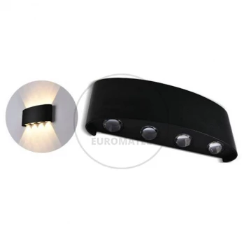 Oprawa Ścienna Góra/Dół V-TAC 8W LED Czarna IP54 VT-848 4000K 800lm