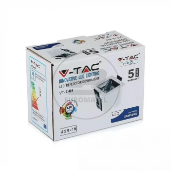 Oprawa V-TAC Downlight SAMSUNG CHIP 4W UGR19 CRI90+ 36st VT-2-04 2700K 320lm 5 Lat Gwarancji