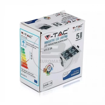 Oprawa V-TAC Downlight SAMSUNG CHIP 16W UGR19 CRI90+ 36st VT-2-16 2700K 1280lm 5 Lat Gwarancji