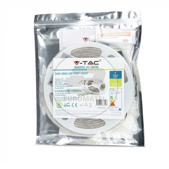 Taśma LED V-TAC SMD5050 600LED 24V IP65 RĘKAW VT-5050 6400K 500lm