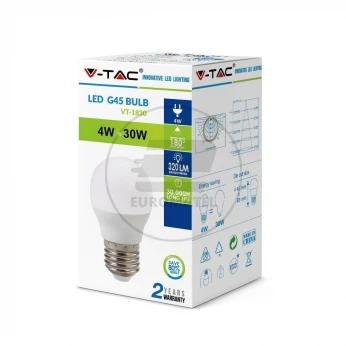 Żarówka LED V-TAC 4W E27 Kulka G45 VT-1830 4000K 320lm