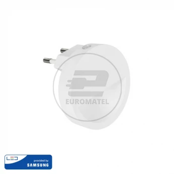 Lampka Nocna do Gniazdka LED V-TAC SAMSUNG CHIP Okrągła VT-86 3000K 10lm