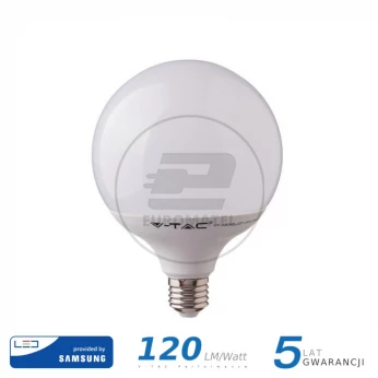 Żarówka LED V-TAC SAMSUNG CHIP 22W E27 G120 120lm/W VT-242 3000K 2650lm 5 Lat Gwarancji