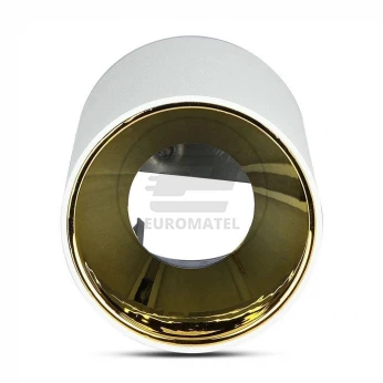 Oprawa Sufitowa V-TAC GU10 Okrągła Natynkowa Tuba Biały+Złoty 80x140mm VT-882 3 Lata Gwarancji