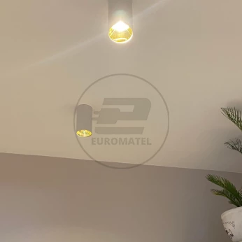 Oprawa Sufitowa V-TAC GU10 Okrągła Natynkowa Tuba Biały+Złoty 80x140mm VT-882 3 Lata Gwarancji